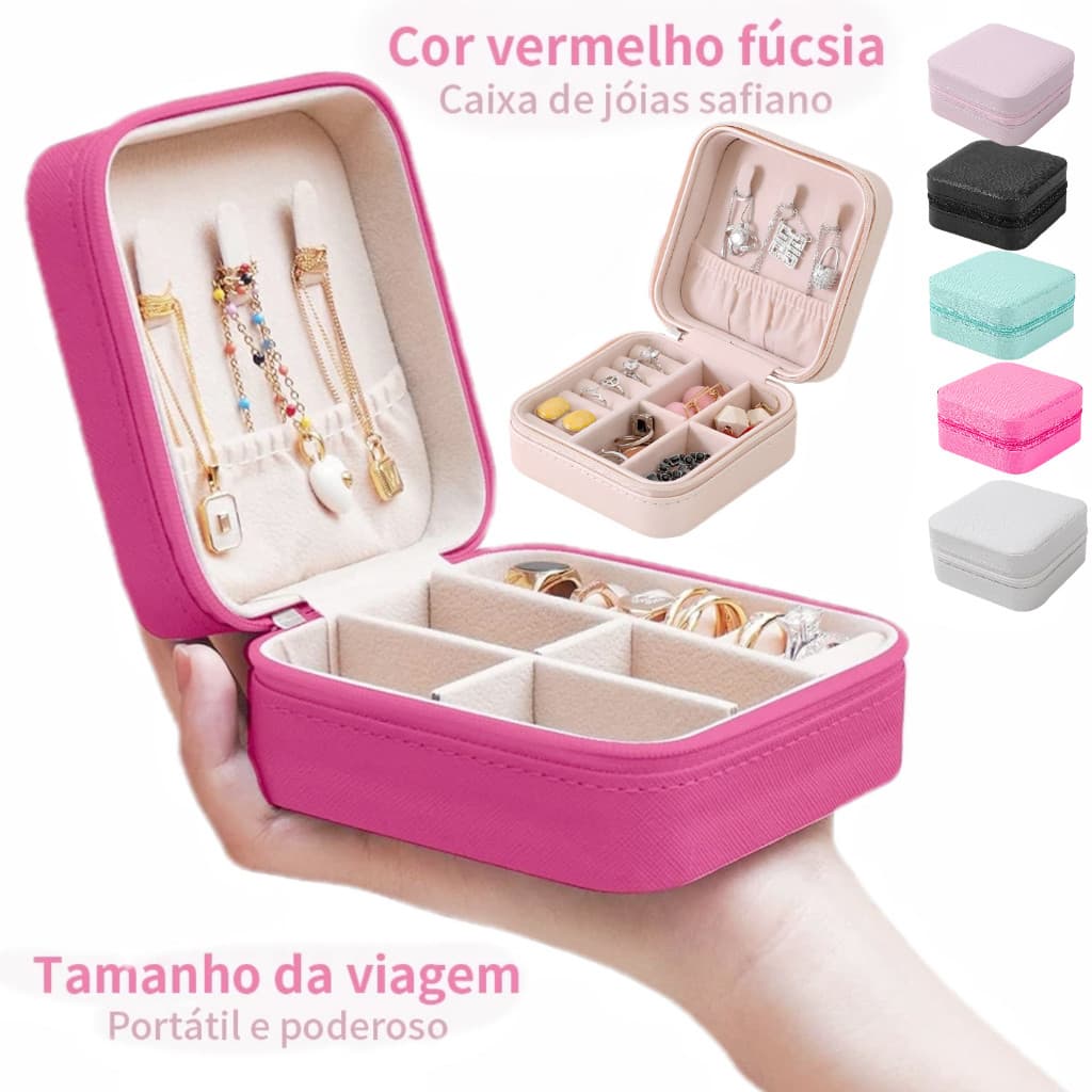 Porta Joia De Bolsa Para Viagem Portátil | Organizador Multifuncional para Bijuterias