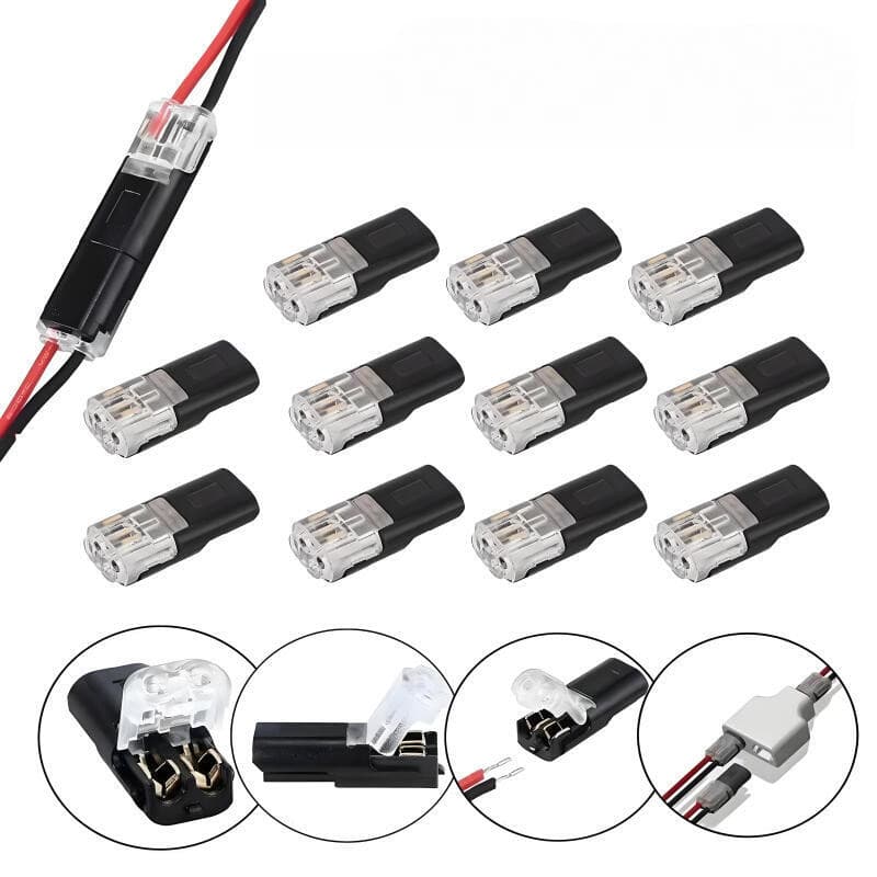 50/100 Pces H2 Conector De Fio Plug-In De 2 Pinos Náilon Isolado Cobre Bloco Terminal De Conexão Rápida Adequado Para Ca