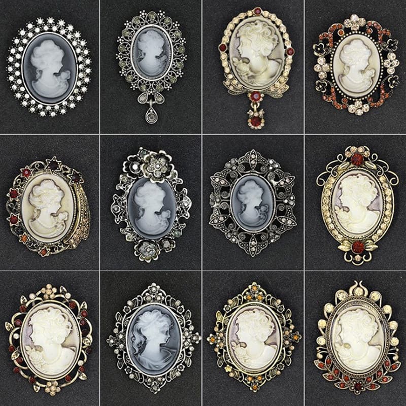 Broche Feminino Estilo Gótico Joia Esmaltado A Ponta De Gota D'água Com Strass