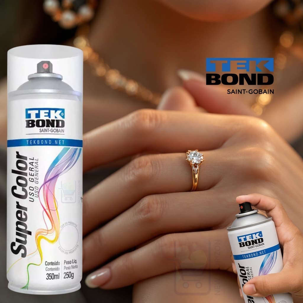 Spray Verniz Brilhante Incolor para Bijuteria - 350 ml - TEKBOND Mais Brilho