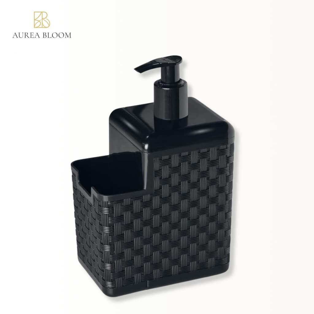 Porta Detergente Sabão Dispenser | Organizador de Pia Rattan | Porte Detergente e Esponja 2 em 1