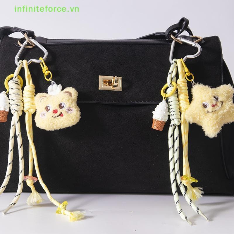 Chaveiro De Pelúcia Fofo De Urso De Manteiga Y2K , De Desenho Animado , Boneca , Mochila , Pingente , Bolsa , Chave , De