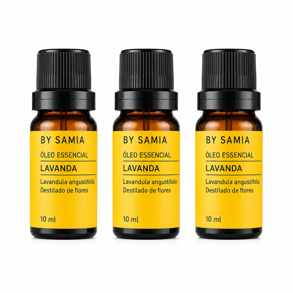 Kit 3 Óleos Essenciais Lavanda By Samia 10ml Cada 100% Puro Aromaterapia Relaxamento Sono Difusor