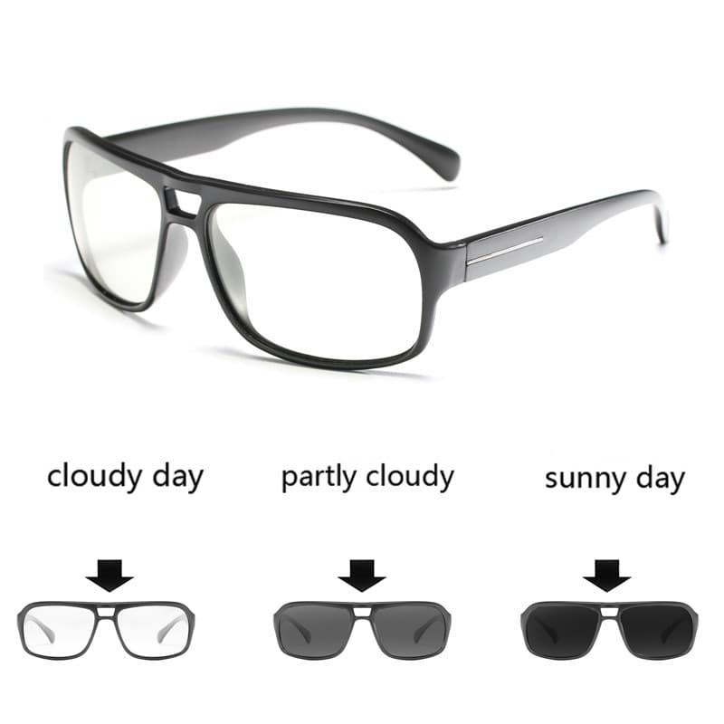 Óculos de Sol Polarizados Fotocromáticos Masculinos com Lentes de Transição para Condução TUMN