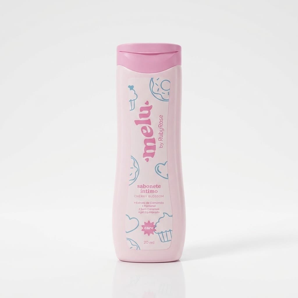 Sabonete Intimo Liquido Melu Cherry Blossom Higiene Feminina Ph Equilibrado Vegano Camomila Mulher