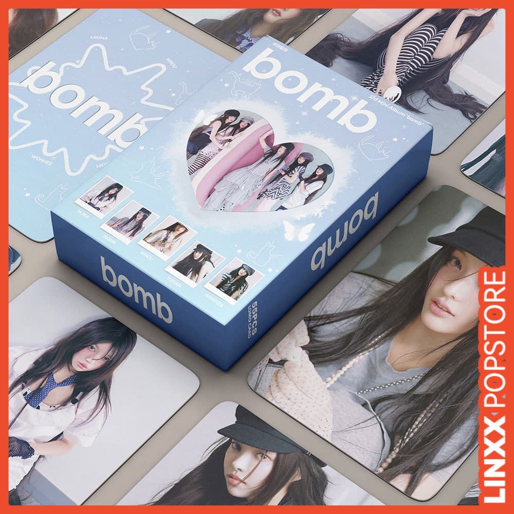 Conjunto de 55 Cartões Lomo Kpop ILLIT da LINXX com Tema de Bombas, Fotos em HD, Pequenos Colecionáveis de 3 Polegadas,