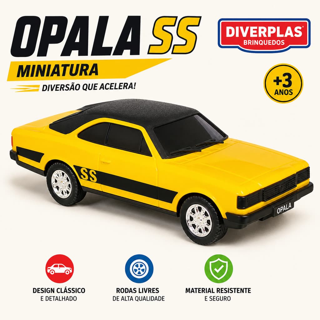 Carro Opala Brinquedo SS Miniatura Diverplas