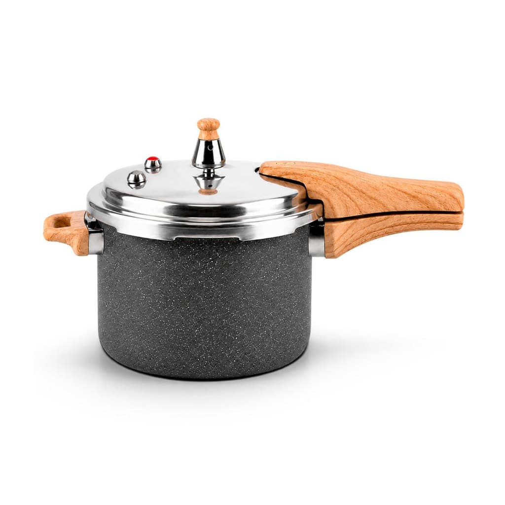 Panela de pressão com revestimento cerâmico para indução 4,2 L cinza - Dolce Home