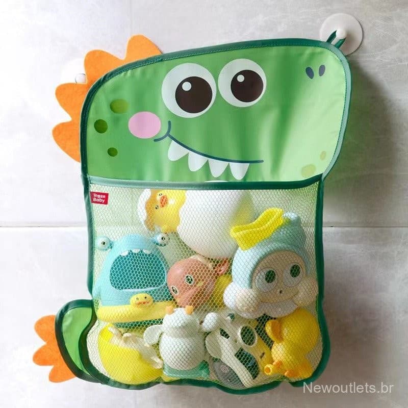 Brinquedo de Banho de Dinossauro para Bebês, Organizador de Roupas Infantis, Armazenamento com Ventosa para Banheira PO5