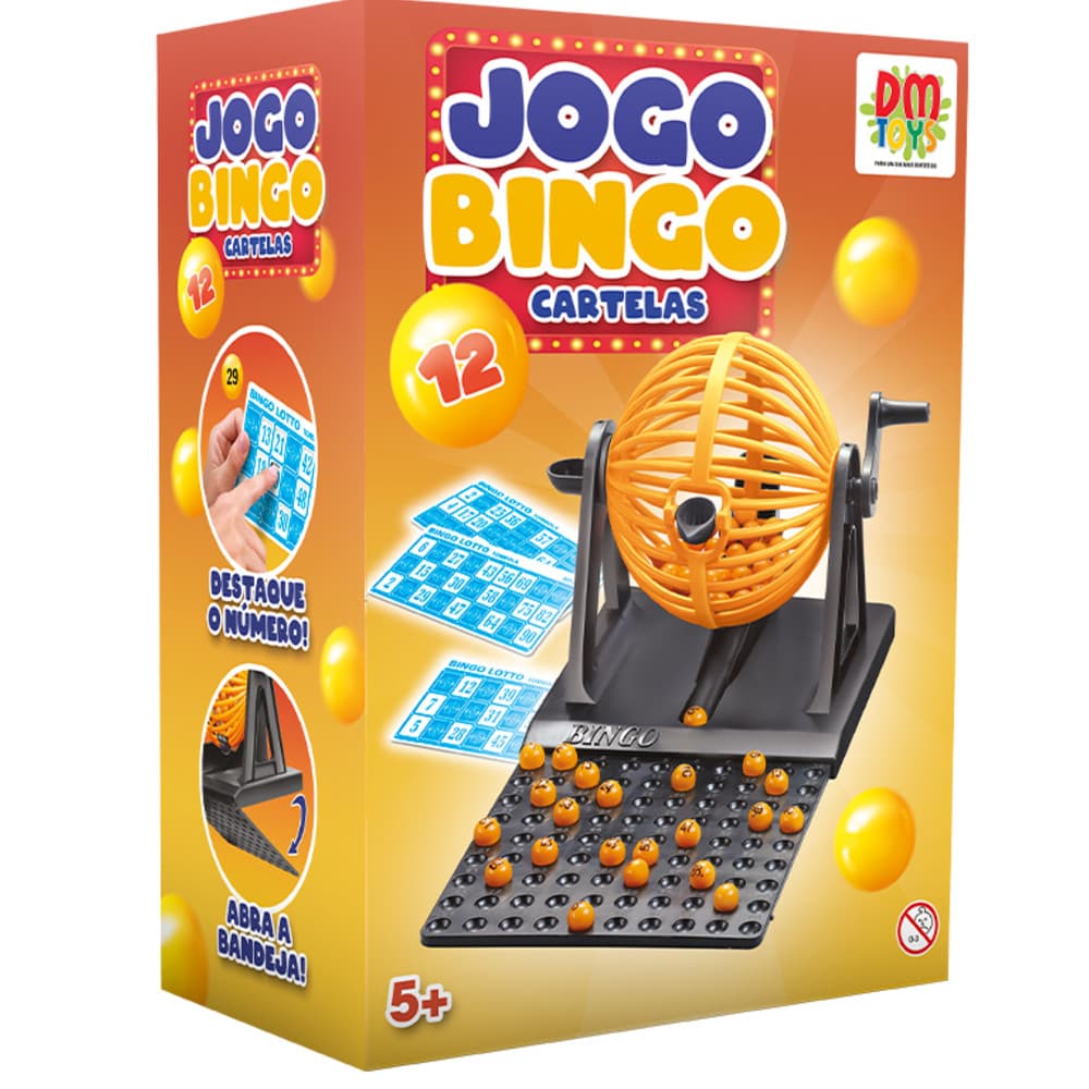 Brinquedo Jogo Super Bingo Clube 12 Cartelas e Globo Giratório Original