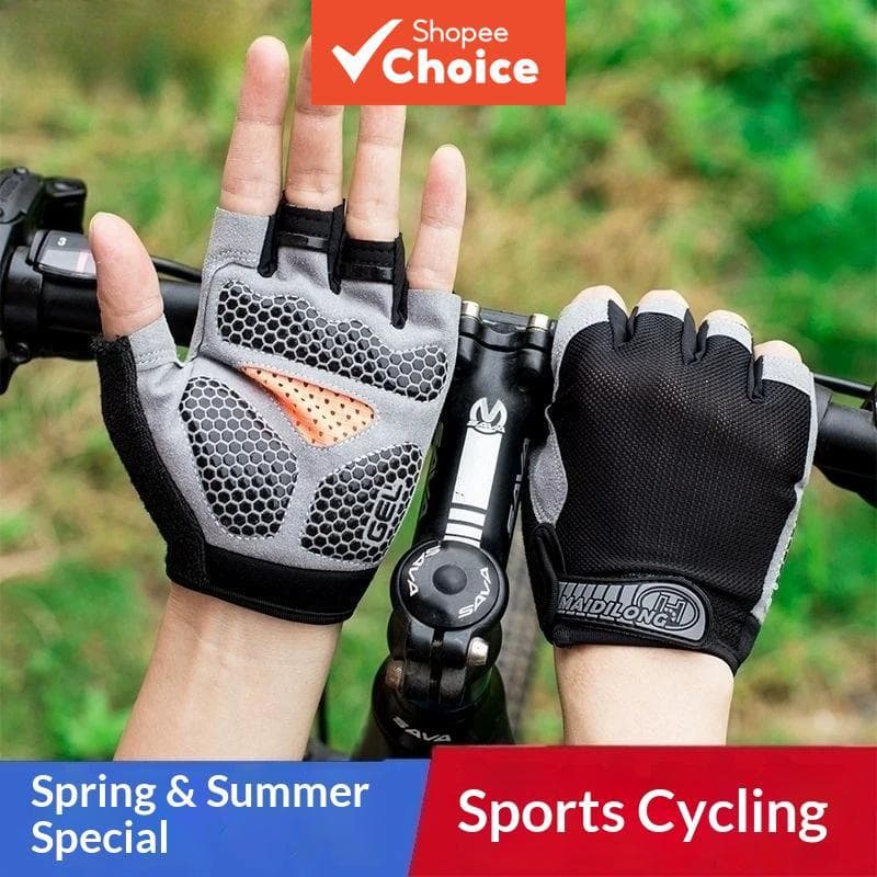 Luvas de ciclismo fitness antideslizantes com meio dedo, unissex, resistentes ao desgaste, adequadas para esportes,