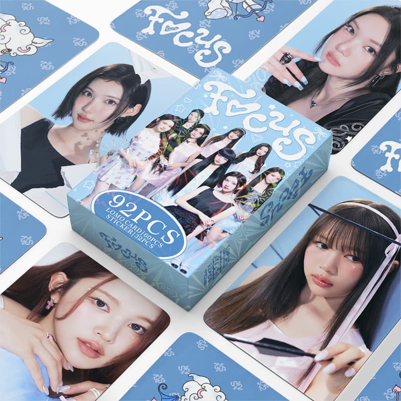 92 Unidades/Caixa Hearts2Hearts Photocards FOCUS KPOP LOMO Cartão De Coleção De Adesivos