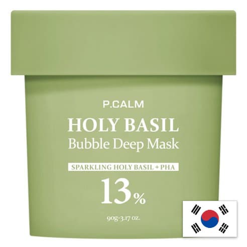 [pcalm] Máscara Profunda De Bolha De Manjericão Sagrado 90g/Pacote De Lavagem/Cuidados Com Os Poros/Limpeza/100 % Autênt