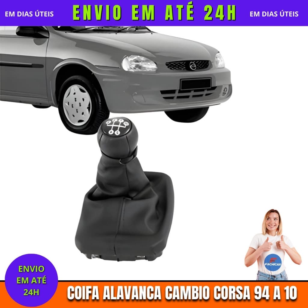 COIFA ALAVANCA CAMBIO CORSA 94 A 10 CELTA 03 A 10 MERIVA 02 A 12 CLASSIC 03 até 10 + BOLA DE CAMBIO LENTE PRETA