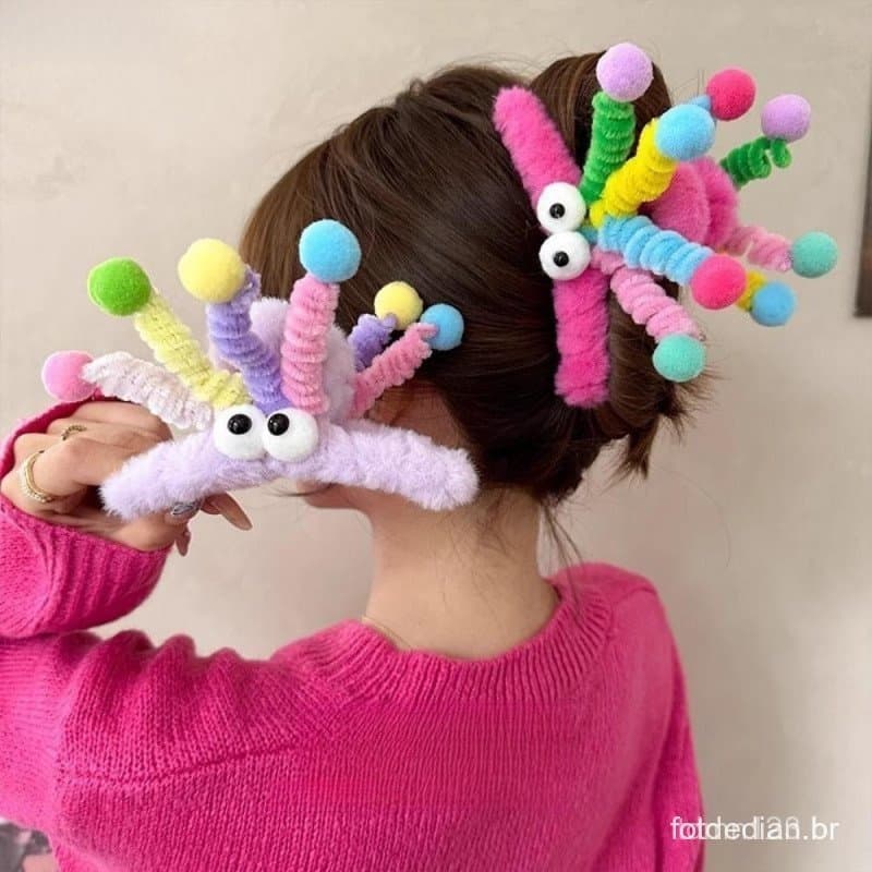 Presilha de Cabelo, Presilha de Cabelo Moro Fofa, Acessórios de Cabeleireira Feminina