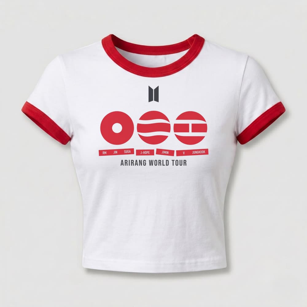 Blusa Feminina Baby Tee Camiseta Babylook Algodão Para Fãs Kpop Show No Brasil Tour Especial