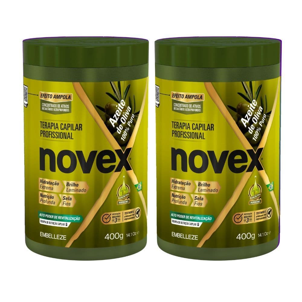Kit 2 Creme de Tratamento Novex Azeite de Oliva e Alecrim 400g