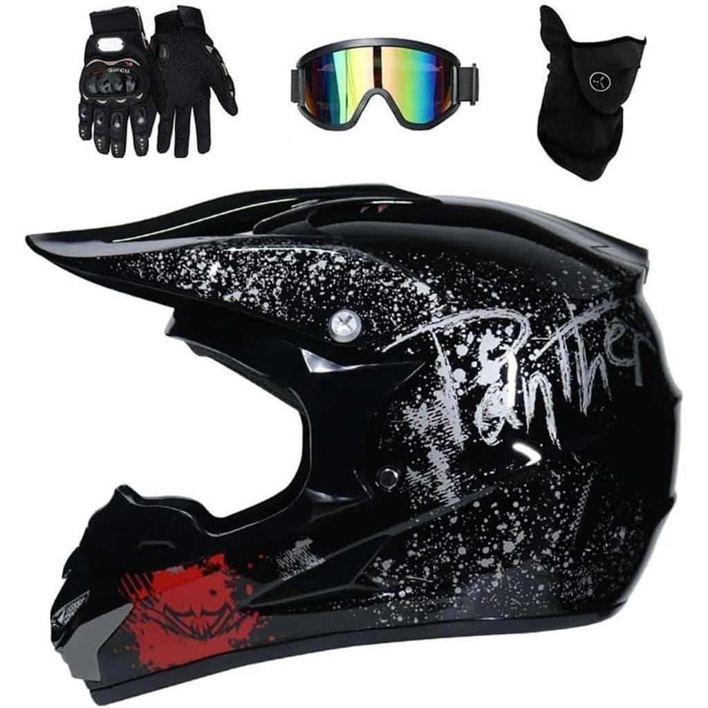 Conjunto de capacete de motocicleta fechado para mountain bike, capacete de motocicleta para adultos.