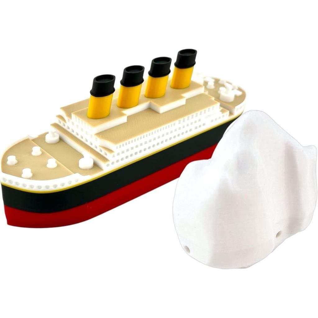 Conjunto De Presente De Brinquedo Titanic-RMS Flutuante De 6 Camadas Com Iceberg | Para Banho E Piscina Design Tubtastic