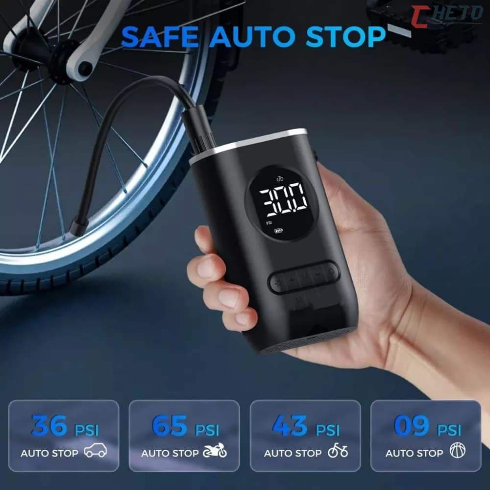 Inflador Digital Automático Leve para Pneus de Veículos, Bicicletas e Brinquedos