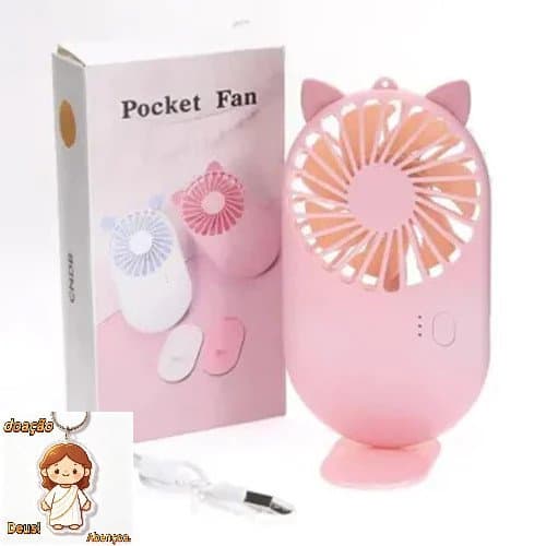 Mini Ventilador De Cílios Pocket Fan Rosa