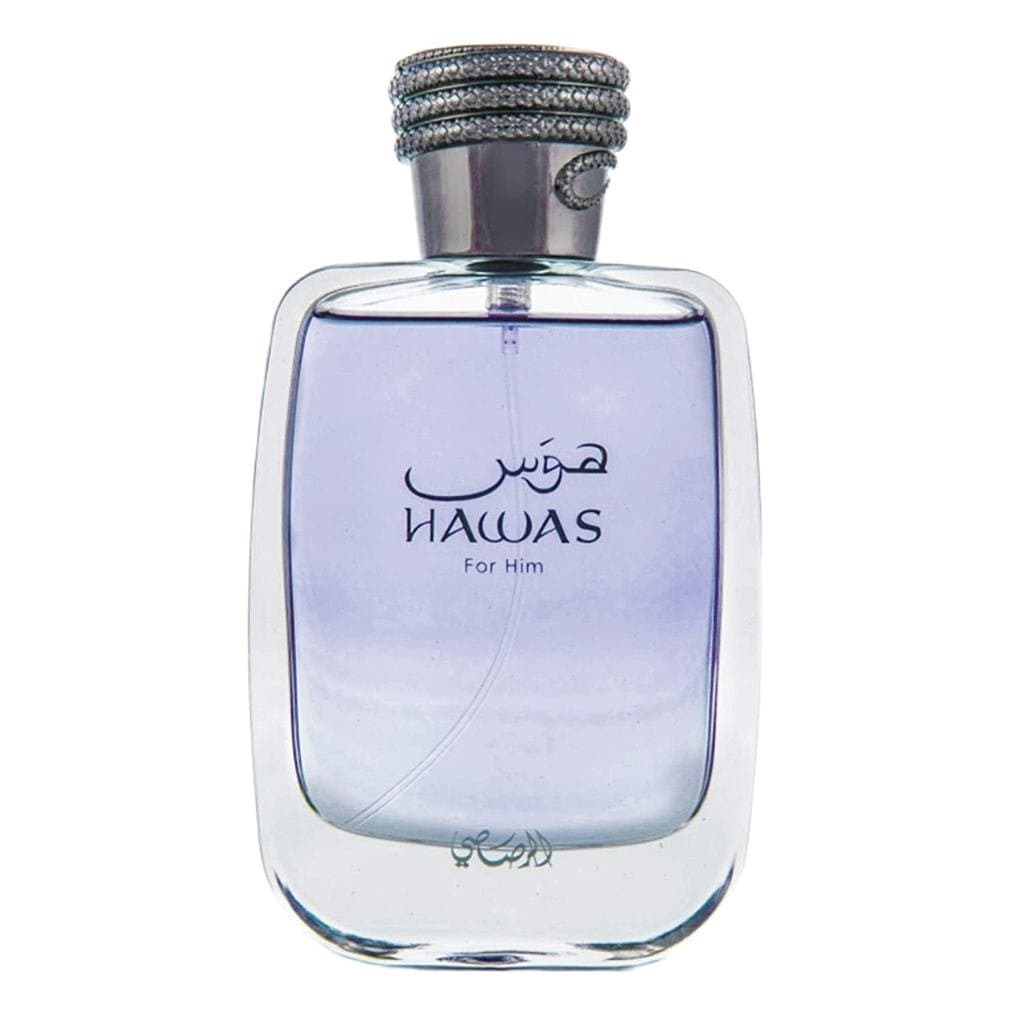 Rasasi Hawas For Men Eau de Parfum Spray 100ML (3.4Oz) - Fragrância Árabe de Longa Duração, Premium para Homens, Ideal p