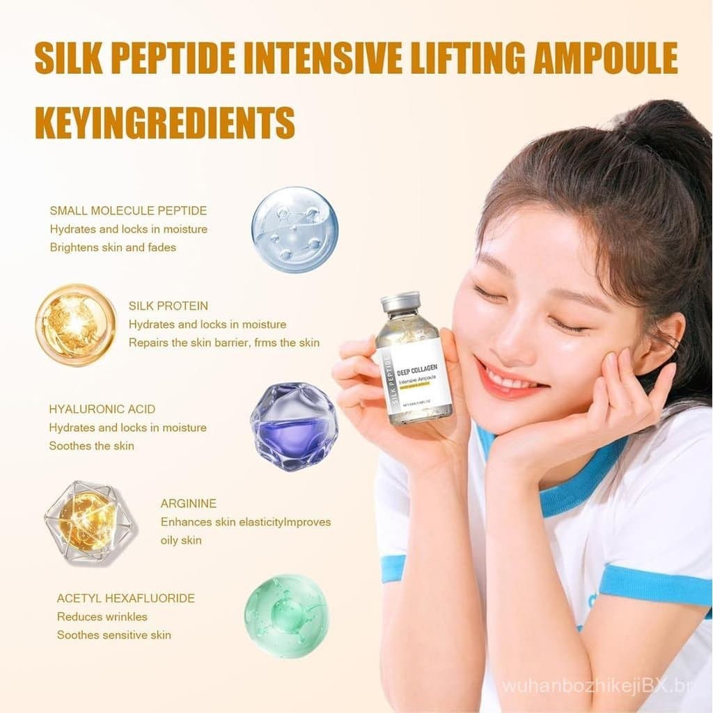 Ampola Intensiva de Lifting com Peptídeos de Seda |   Hidrata, firma e tonifica, essência facial anti-envelhecimento cor