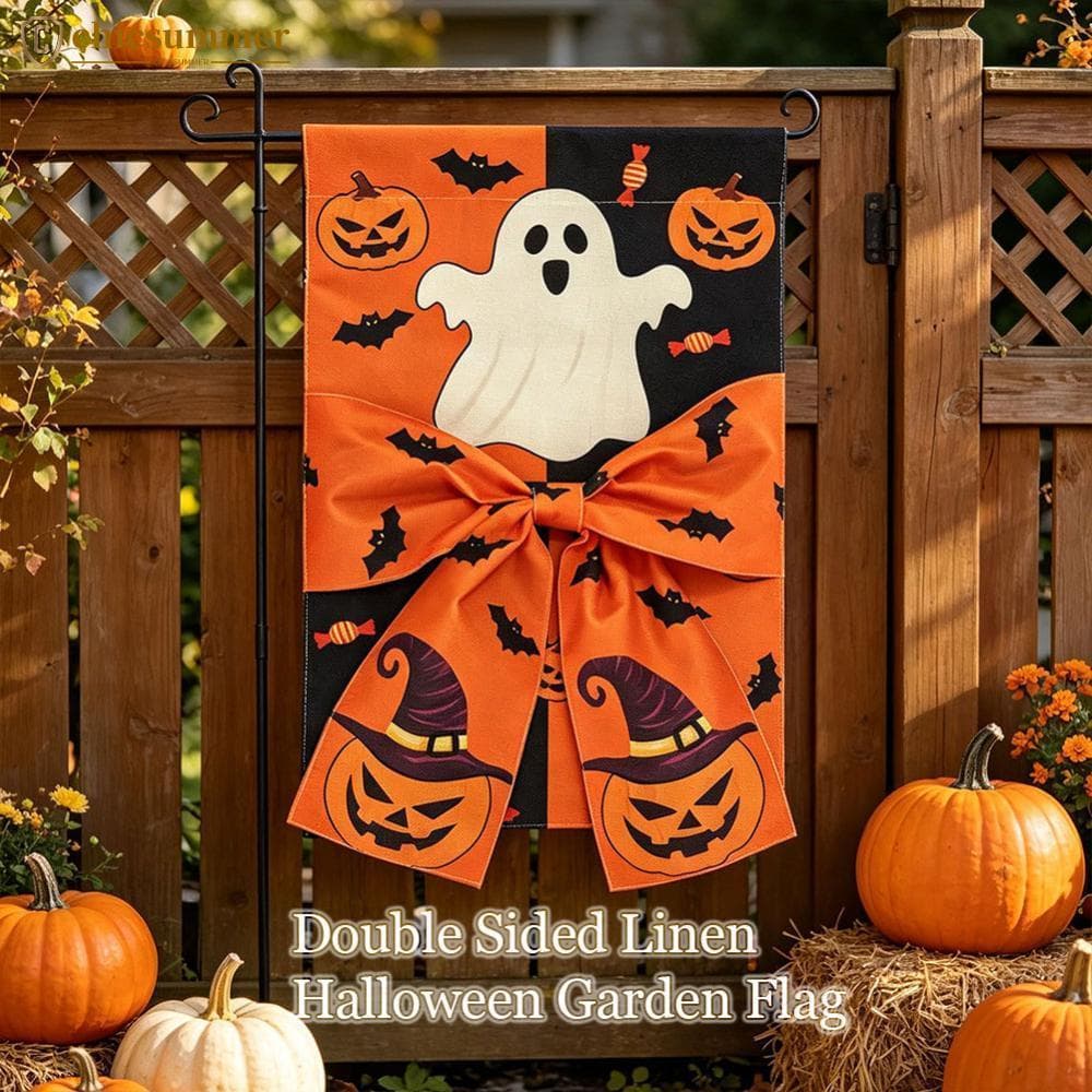 CHICSUMMER Halloween Serapilheira Dupla Face Arco Jardim Bandeira Quintal Decoração Fita Topiaria Da Árvore Para Gramado