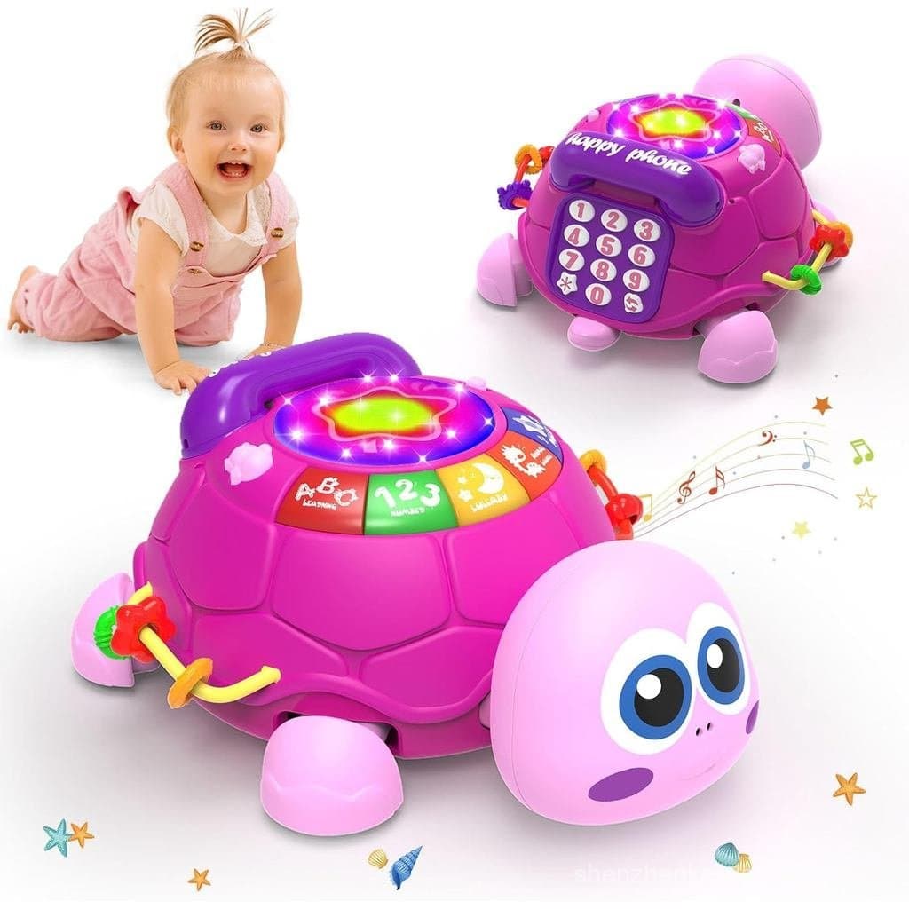 Tartaruga Musical Musical Hanayo para Bebês, Brinquedo Educacional para Meninas de 6 a 18 Meses, Brinquedo de Aprendizag