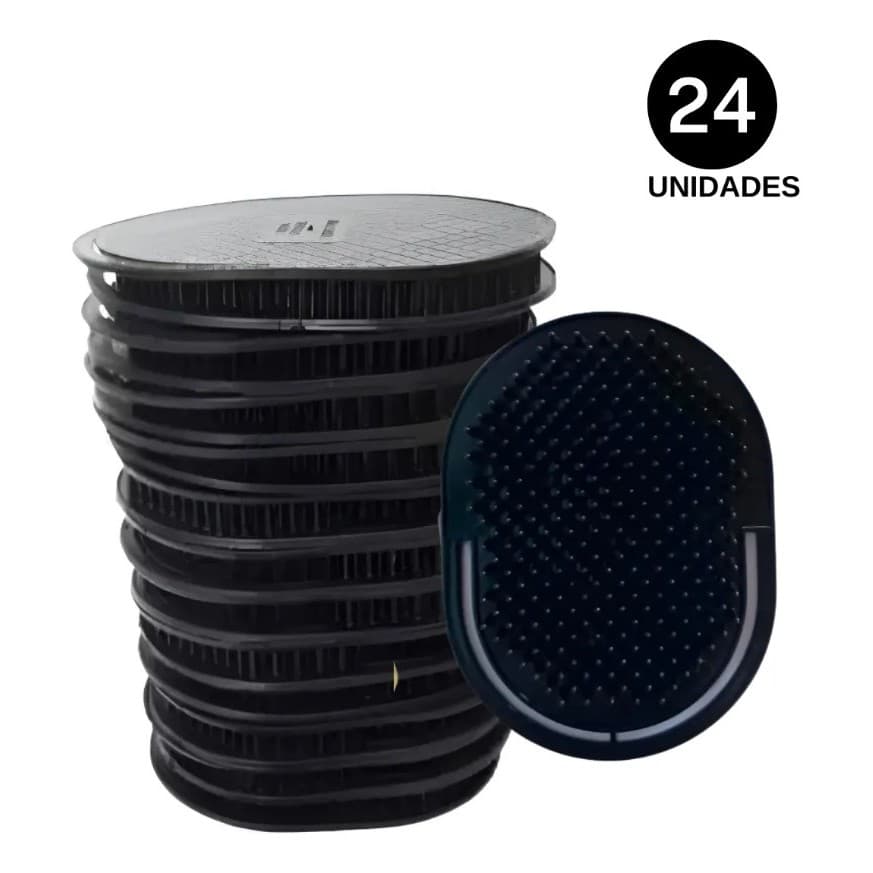 Escova Pata Pata Oval Com 24 Unidades Preto