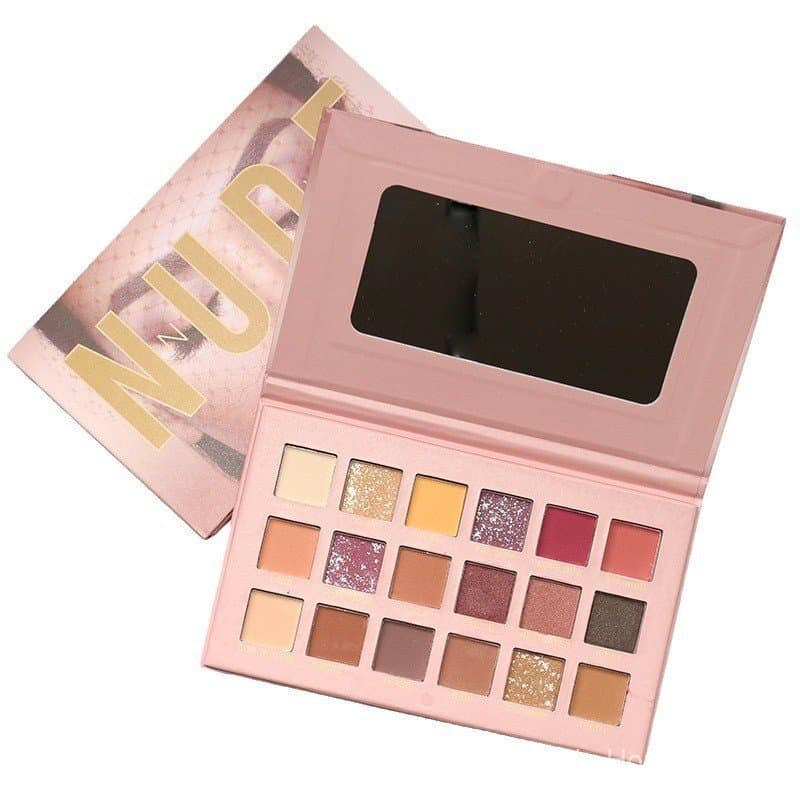 Paleta de Sombras Nude de 18 Cores para Olhos, Acabamento Matte, Perolado e com Glitter Fino, Longa Duração, À Prova d'Á