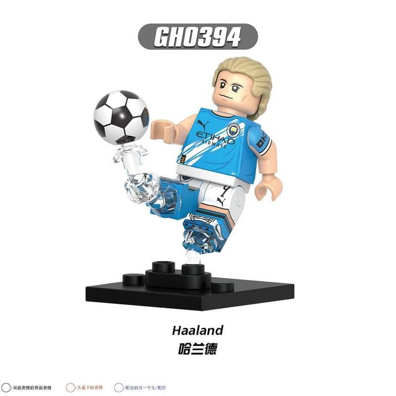 Futebol Messi Harland Deng Belle Muller Star Terceira Festa Montado Bloco de Construção Minifigura Brinquedo Pequeno