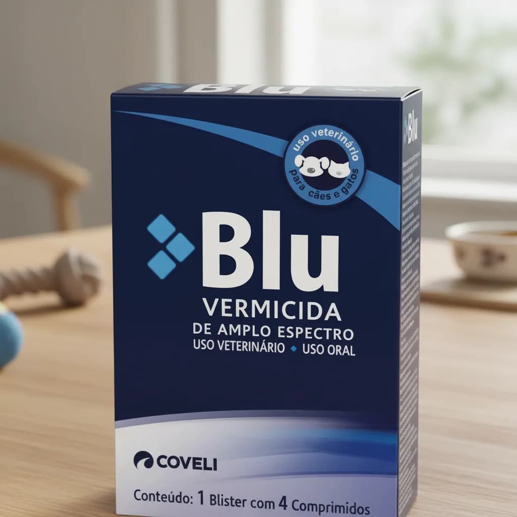 Blu Vermífugo Coveli 4 Comprimidos Para Cães E Gatos