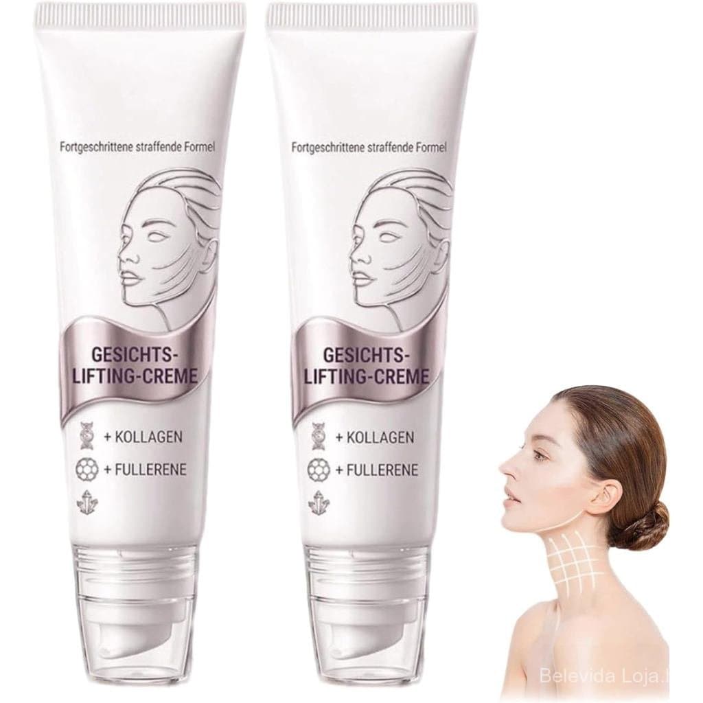 Facial Lifting com Colágeno e Fullerene, com Aplicador de Massagem Integrado, Hidratante e Firmador para Rosto e P