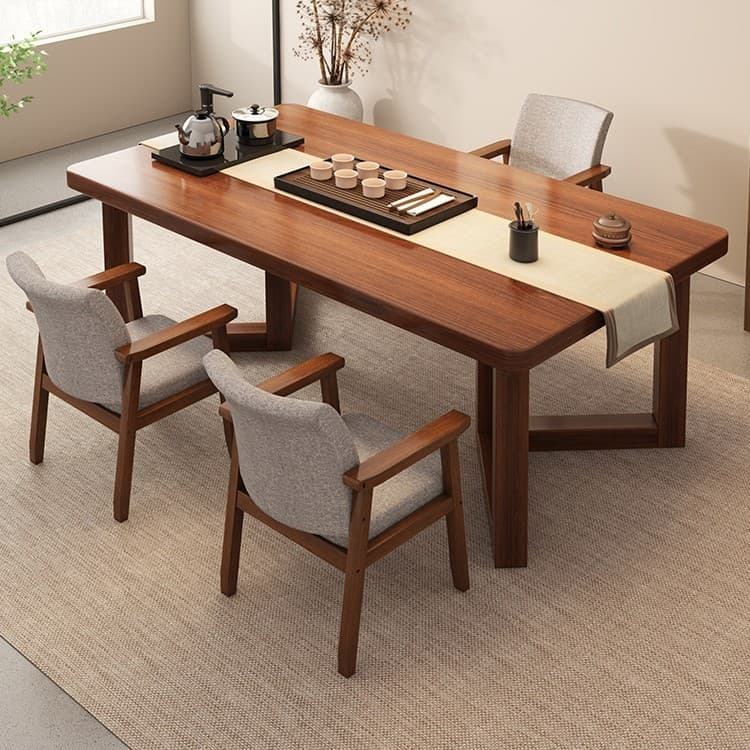 Mesa de chá cadeira combinação nova varanda doméstica chinesa grande placa mesa de chá mesa de chá simples escritório nú