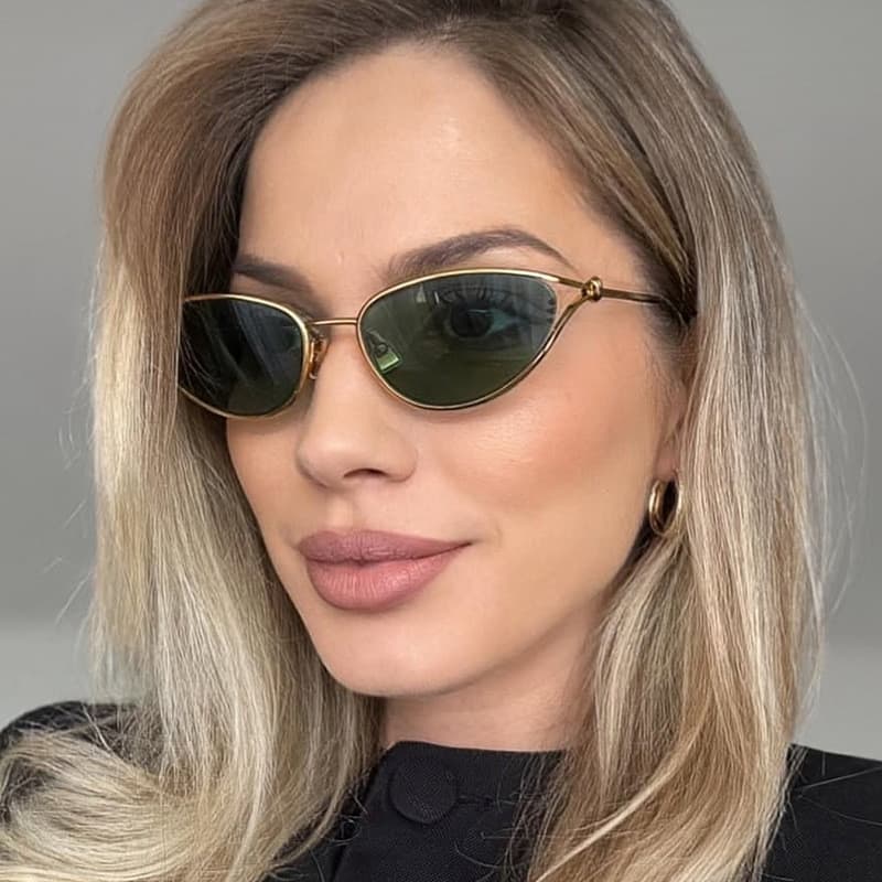 Óculos de sol de Metal com nós de armação pequena, óculos de sol retrô exclusivos da moda
