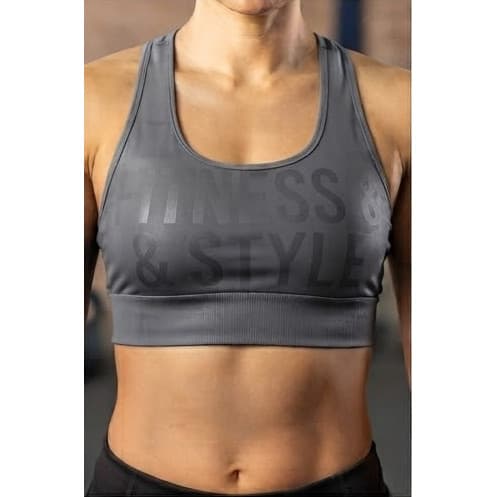 Top Fitness Academia Nadador Cinza Com Brilho Texturizado - Conforto e Estilo