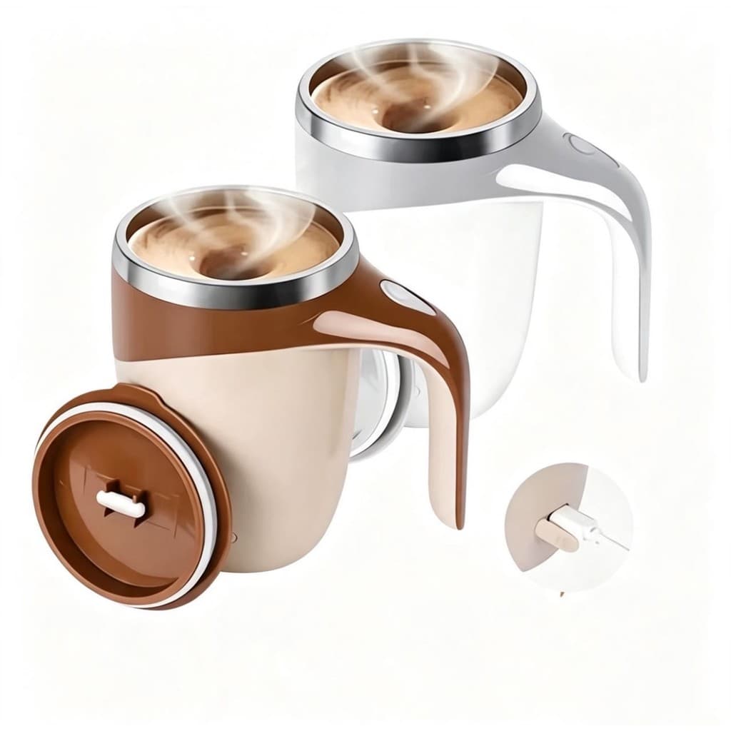 Caneca Misturadora Automática Elétrica USB Bateria Recarregável Mixer Café 380ml