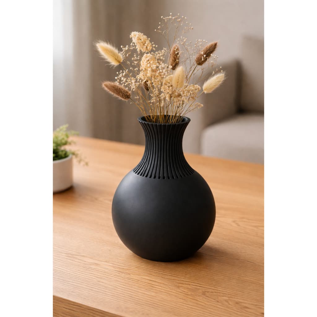 Vaso Decorativo Nude Minimalista com Flores Secas – Design Moderno e Elegante