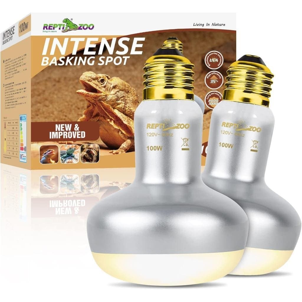 REPTI ZOO Pacote com 2 Lâmpadas de Aquecimento 100W, Lâmpada de Aquecimento com Simulação de Luz Solar Natural para Aque