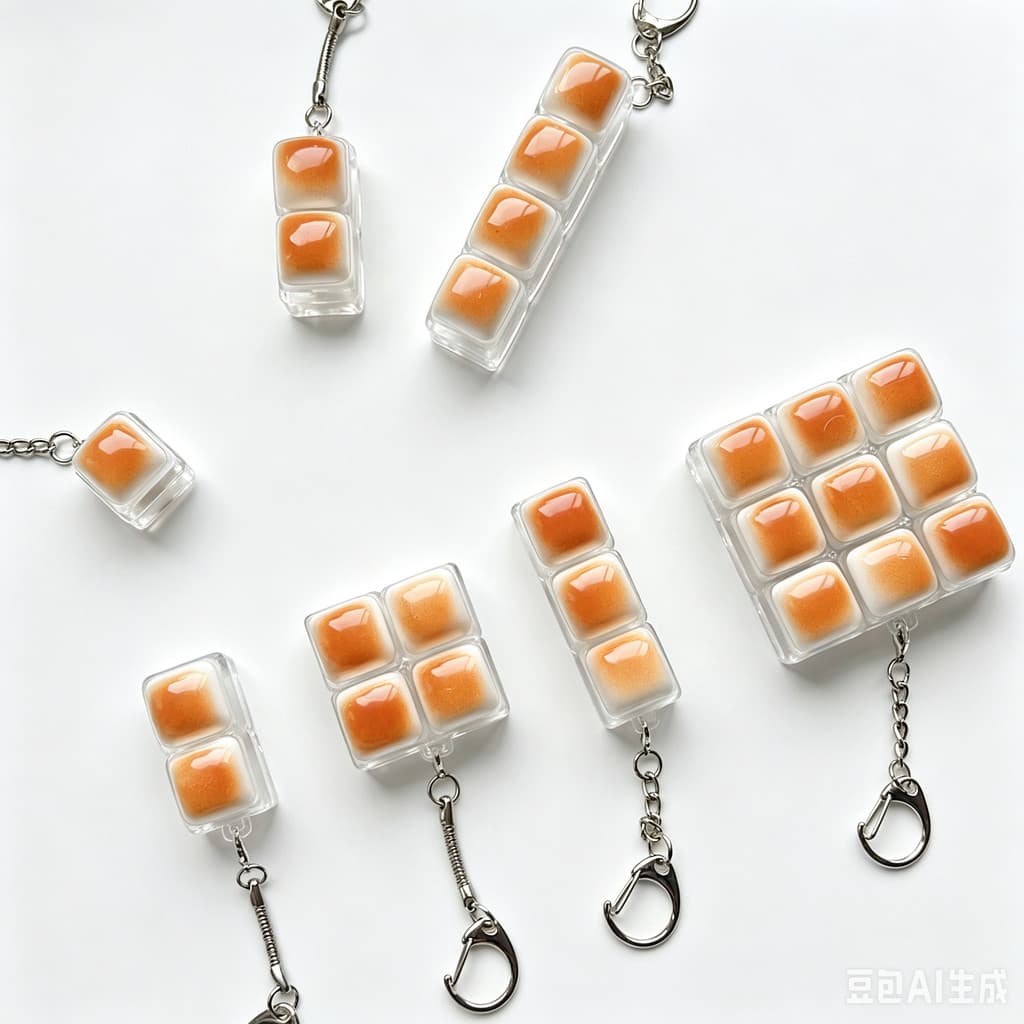 Novo Caramelo Pão Alívio Do Estresse Teclado Chaveiro Botão Luz Keycap Mochila Pingente Para Estudante Escritório Adulto