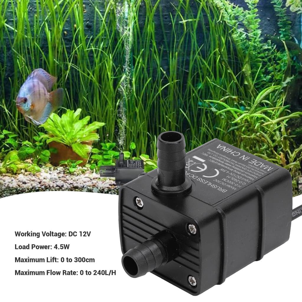 Micro Bomba Submersível DC 12V 4.5W 240L/H 300cm Elevador IP68 De Fonte De Água Sem Escova Com Indicador LED Para Tanque