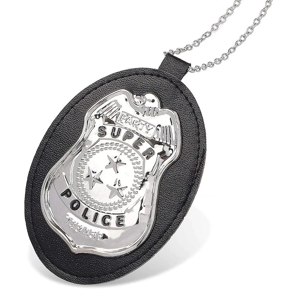 Pingente Distintivo Policial SUPER POLICE Acessório fantasia para cosplay, Halloween e Carnaval