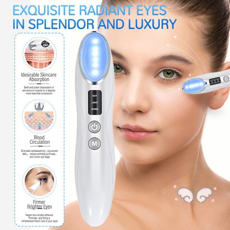 Massageador De Olhos Microcorrente-Caneta De Beleza Vibratória Para E Lábios