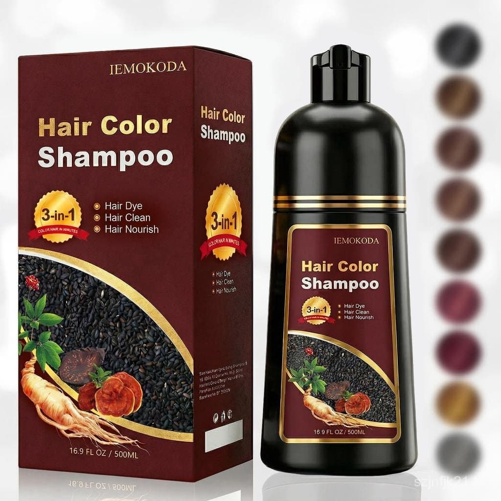 Tintura capilar instantânea 3 em 1 para resultados naturais e duradouros, adequada para tingir o cabelo feminino sem cau