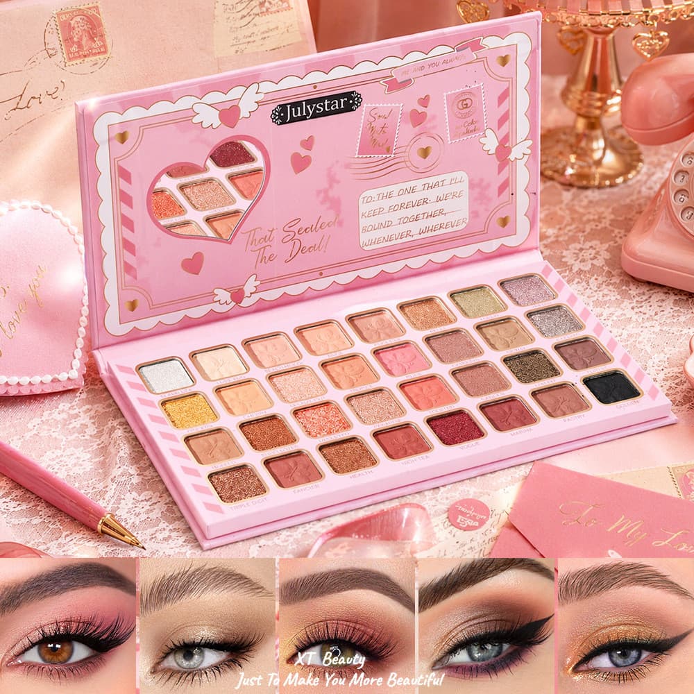[XT] Paleta de sombras multicoloridas peroladas foscas cor terra atacado 32 cores paleta de sombras de maquiagem diária