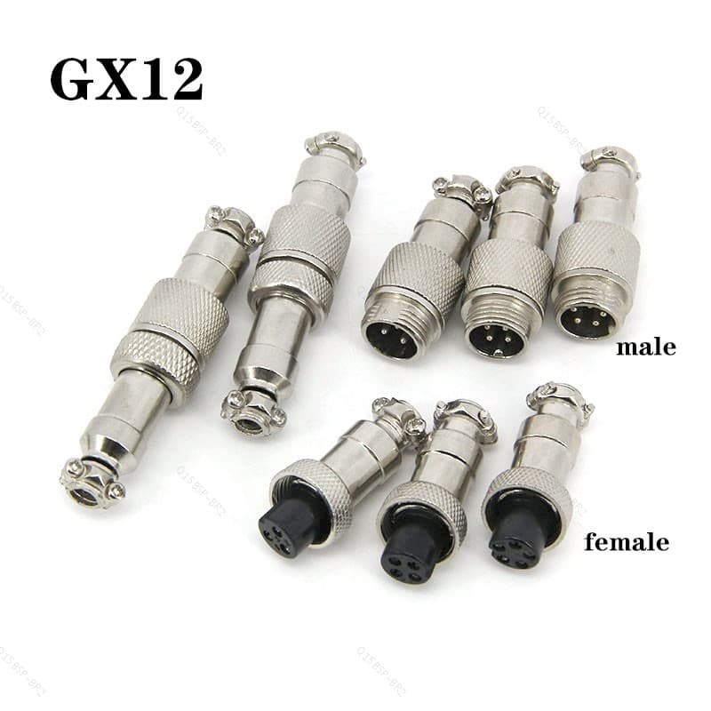 1 Conjunto GX12 Conector Macho E Fêmea 2/3/4/5/6/7 Pinos Núcleo Aviação 12mm Tomada Circular Do Painel De Fio BR15B2