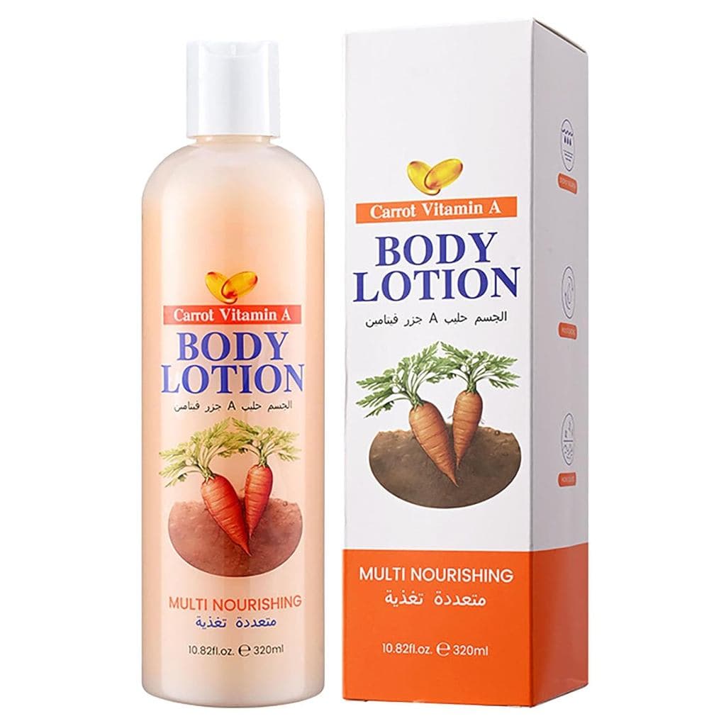 Loção Hidratante Corporal de Cenoura para Pele Seca, Creme Corporal Hidratante e Firmador com Vitamina A de Cenoura para