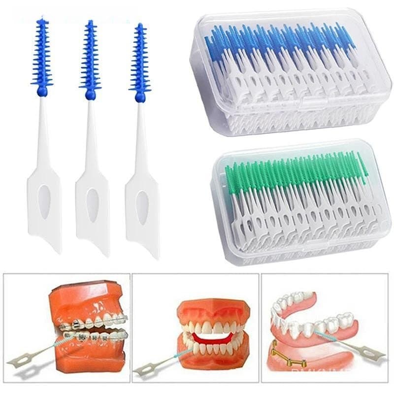 Escovas Interdentais de Silicone Summitofthecity Pacote com 200 Palitos de Dente Fio Dental Escovas Interdentais