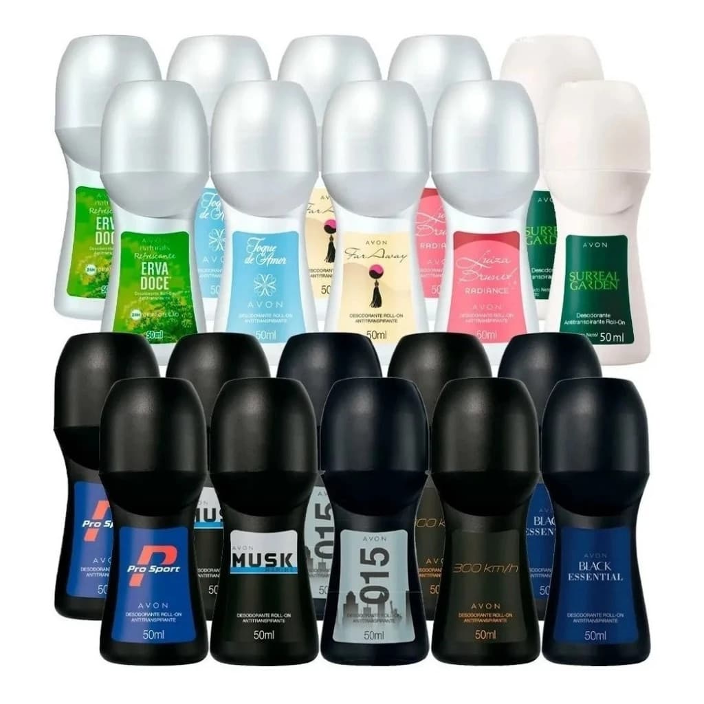 Kit Desodorantes Sortidos Feminino ou Masculino Avon Roll On